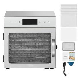 Food Dehydrator Machine, 8 Stainless Steel Trays, 400W Electric Food Dryer with Adjustable Temperature & 24-Hour Timer, Heated Dryer for Jerky, M