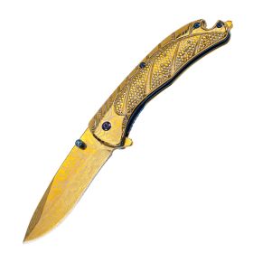 Premium Golden Dragon Pocket Knife, Multi-Functional Glass Breaker, US Market Ready