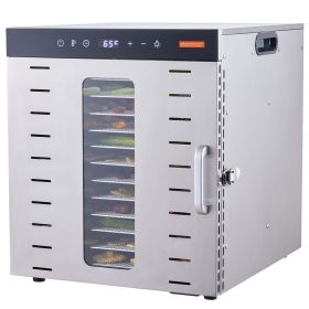 Food Dehydrator Machine, 10 Stainless Steel Trays, 1000W Electric Food Dryer with Digital Adjustable Timer & Temperature for Jerky, Herb, Meat, B