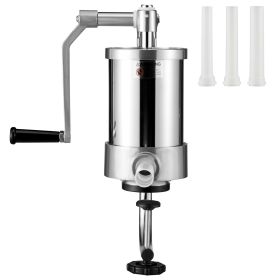 Sausage Stuffer, 2.5LBS/1.5L Capacity, 304 Stainless Steel Vertical Sausage Stuffer, Sausage Filling Machine with 3 Stuffing Tubes