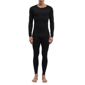 Men's Thermal Underwear Black Stylish Soft Close Fitting Men Cold Weather Top Bottom Set Base Layer For Autumn Winter M (Option: Default)