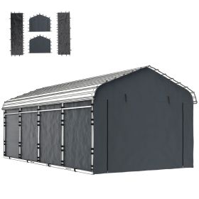 Carport Replacement Sidewall Panel for 10 x 15 Carports, UPF50+ Waterproof Replacement Side Wall Cover, Dark Gray (Option: Dark Gray-480x420x180 mm)