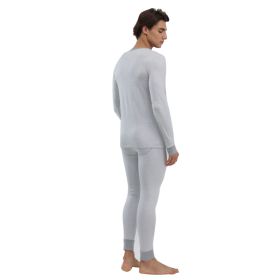 1 Set Men Thermal Underwear Set Knit Slim Fit Stylish Warm Winter Base Layer Cold Weather Clothing XXXL Size (Option: Default)